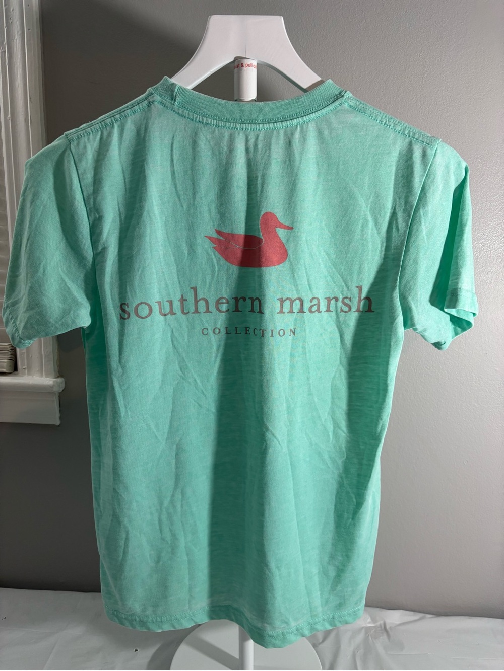 Southern Marsh Mint Tee with Coral Duck Logo